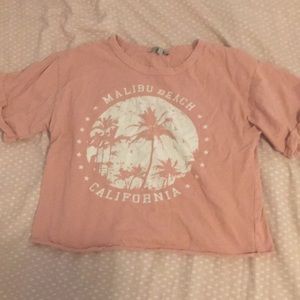 Malibu beach pink crop top